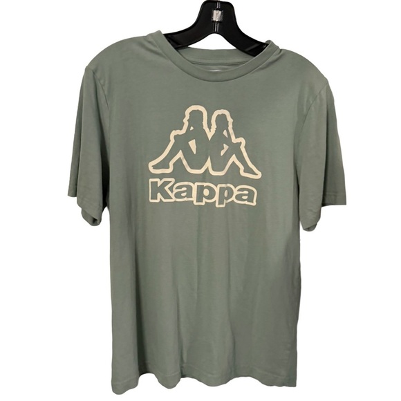 Kappa Men’s Logo Bant Tee Shirt Green W/ Ivory Logo Sz Medium - Picture 1 of 9